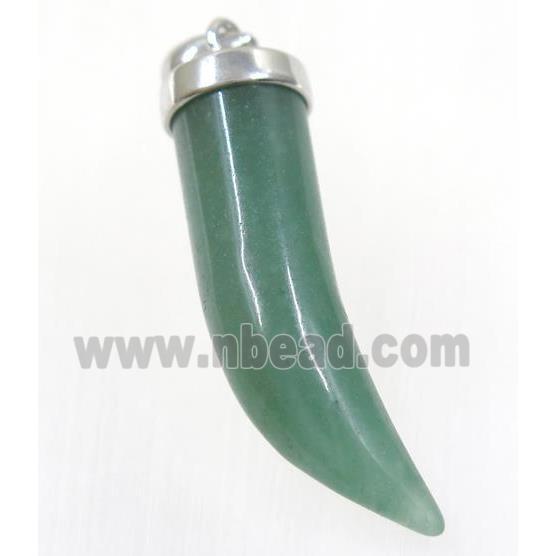 green aventurine horn pendant