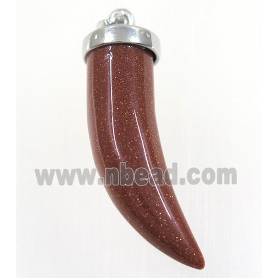 gold sandstone horn pendant