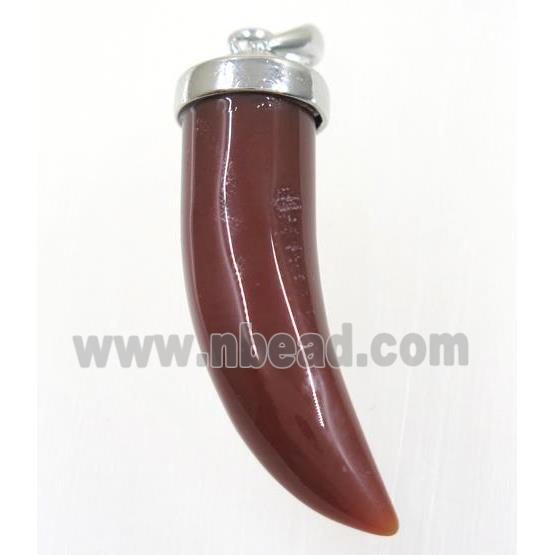 red agate horn pendant