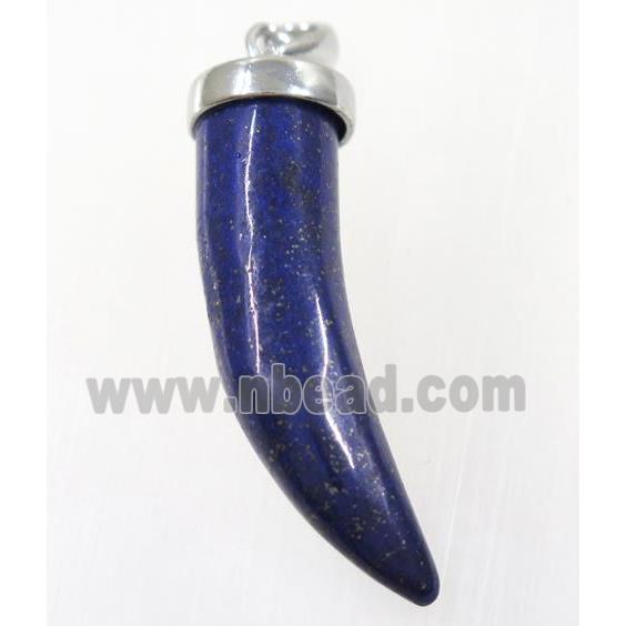 blue Lapis Lazuli horn pendant