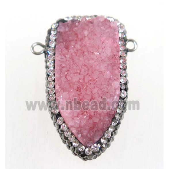 druzy quartz connector paved rhinestone