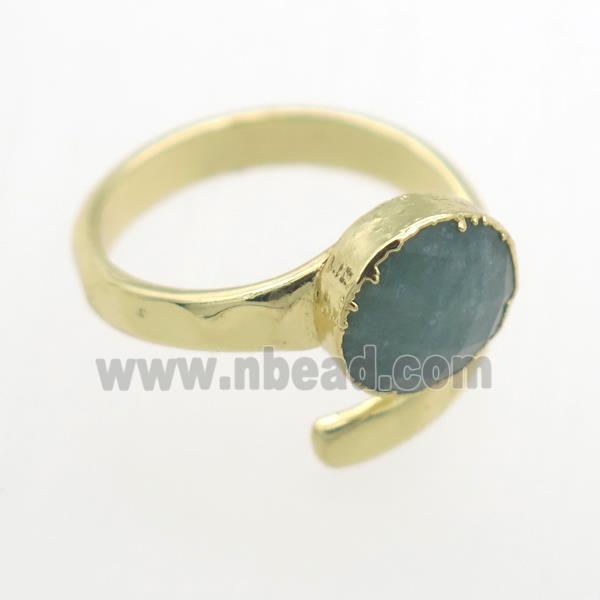 Amazonite Rings, copper, platinum plated