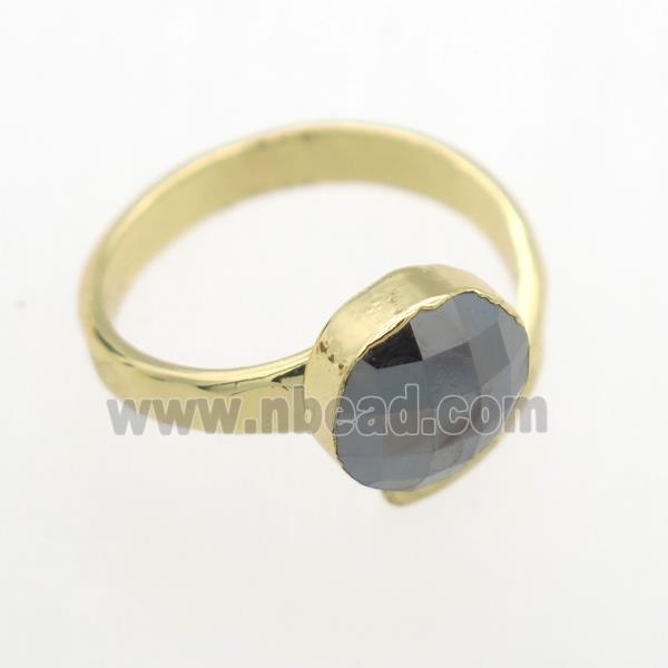 Terahertz Stone Rings, copper, platinum plated