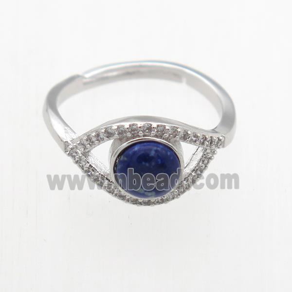 blue Lapis Lazuli Rings, copper, platinum plated