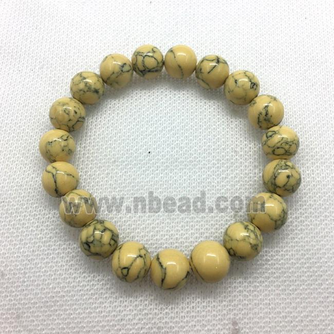 Stretch Jade bracelet, round, dye