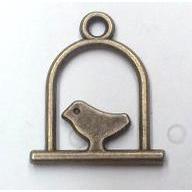 Tibetan silver bird pendant, non-nickel, bronze