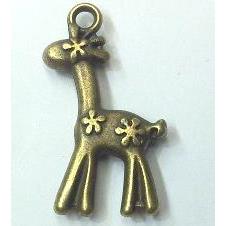 Tibetan silver giraffe pendant, non-nickel, bronze