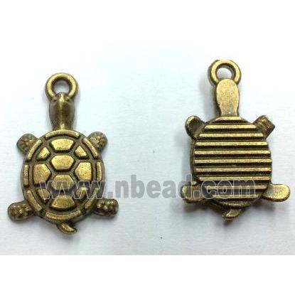 Tibetan silver tortoise pendant, non-nickel, bronze