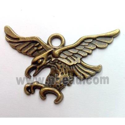 Tibetan silver hawk pendant, non-nickel, bronze