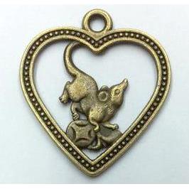 tibetan silver pendant, Chinese Zodiac Rat