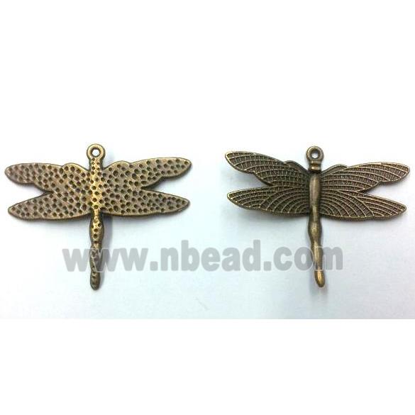 Tibetan silver dragonfly pendant, non-nickel, bronze