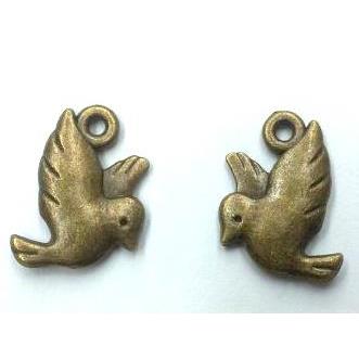 Tibetan silver birds pendant, non-nickel, bronze