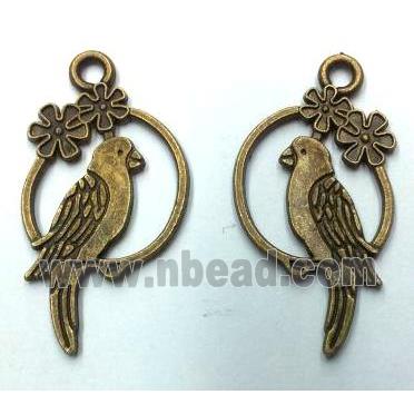 Tibetan silver bird pendant, non-nickel, bronze