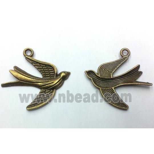 Tibetan silver bird pendant, non-nickel, bronze