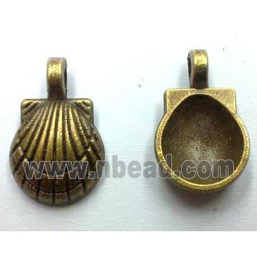 tibetan silver shell pendant non-nickel, bronze