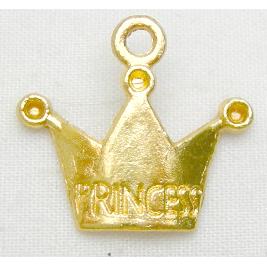 crown Charms, Tibetan Silver, Antique Gold