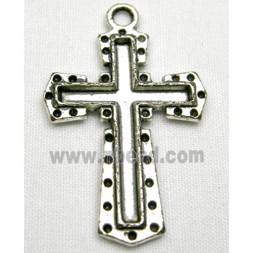 Tibetan Silver Latin Cross non-nickel