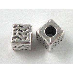 Tibetan Silver Cube Spacers Non-Nickel