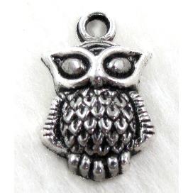 Tibetan Silver Owl Charm Non-Nickel
