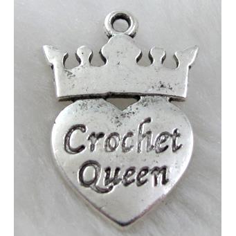 Tibetan Silver Crown Pendant non-nickel
