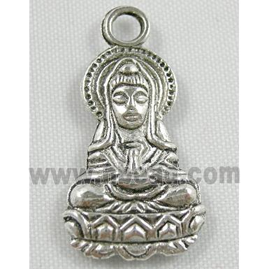 Buddha Charm, Tibetan Silver Non-Nickel