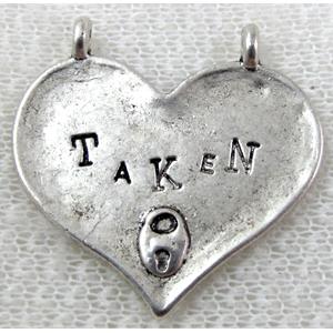 Tibetan Silver Heart Charms Non-Nickel