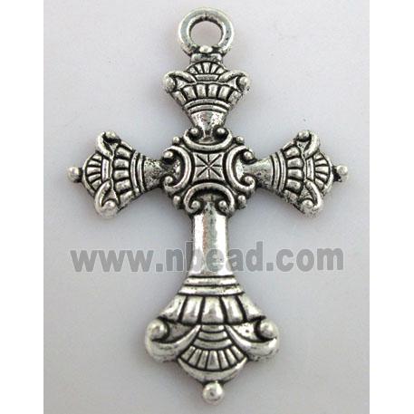 Tibetan Silver cross pendant non-nickel