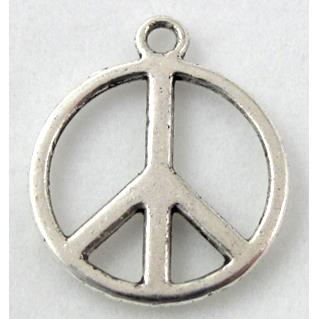 Tibetan Silver Peace Sign pendant non-nickel