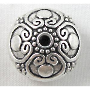 Tibetan Silver Flat Ball Spacers Non-Nickel