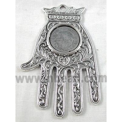 tibetan silver Hamsa Hand Pendant non-nickel
