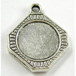 Tibetan Silver Photo Frame Pendant Non-Nickel