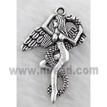 Praying Angel, Tibetan Silver Pendant Non-Nickel