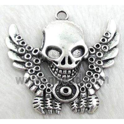 Skull Charms, Tibetan Silver Pendant Non-Nickel