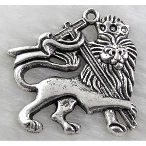 Tibetan Silver lion pendant Non-Nickel
