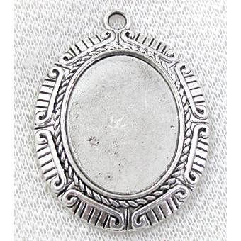 Cameo Tray, Tibetan Silver pendant non-nickel