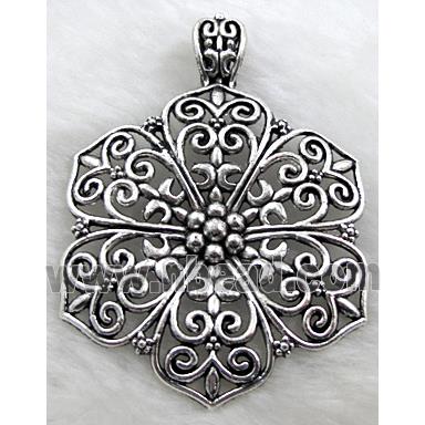 Tibetan Silver Flower pendant Non-Nickel