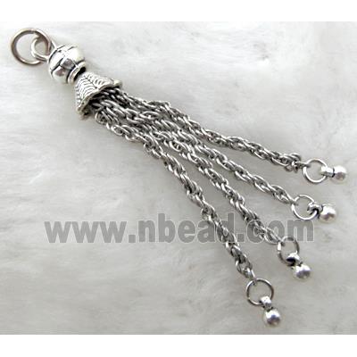 chain tassel, Tibetan Silver pendant non-nickel
