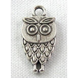 owl charm, Tibetan Silver bird pendant, Non-Nickel