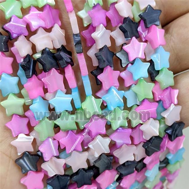 MOP Shell Star Beads Dye Mixed Color