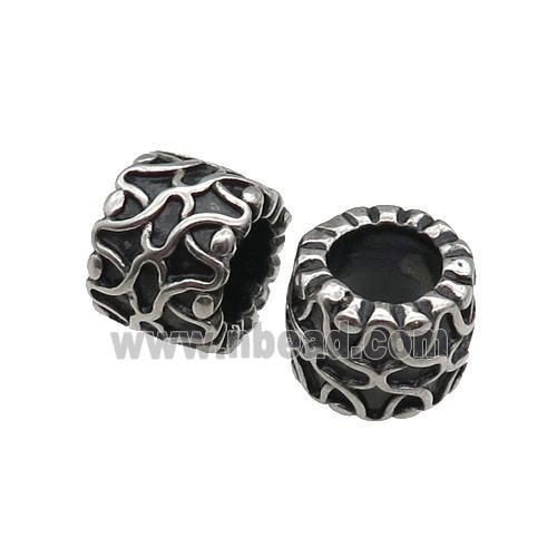 Stainless Steel tube Beads, antique silver