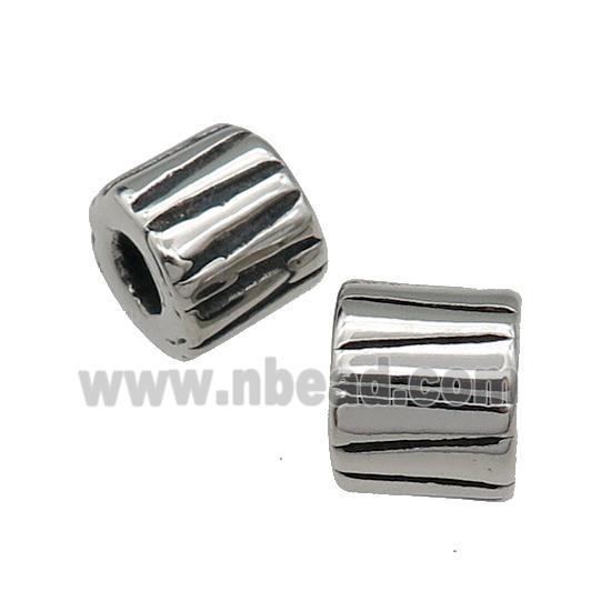 Stainless Steel Tube Beads Antique Silver