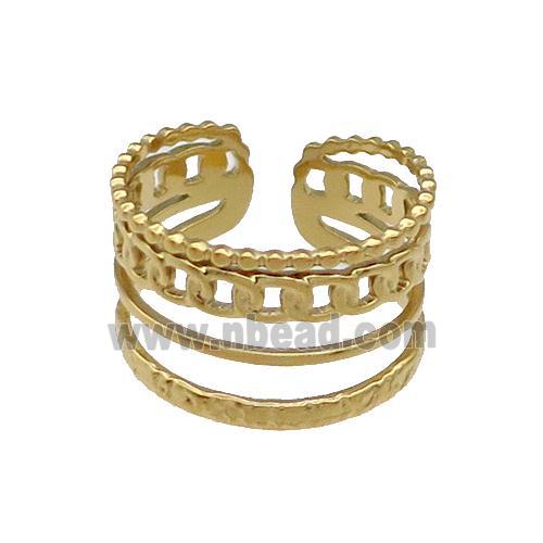 Stainless Steel Ring Gold Plated