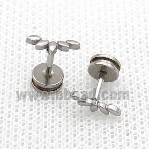 Raw Stainless Steel Stud Earrings