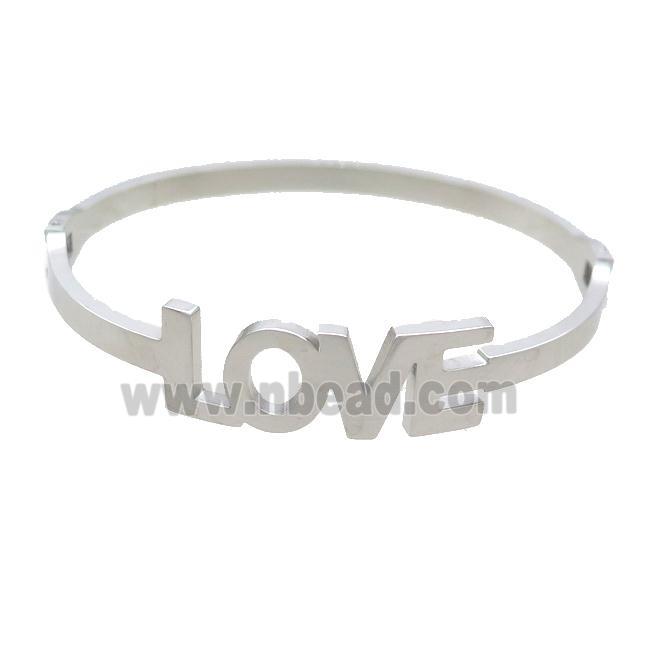 Raw Stainless Steel Bangle LOVE