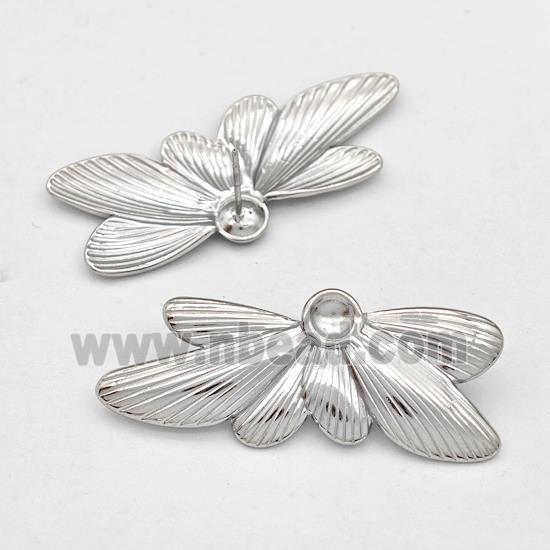 Raw Stainless Steel Stud Earring Wings