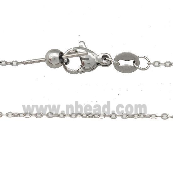 Raw Stainless Steel Necklace Rolo Chain