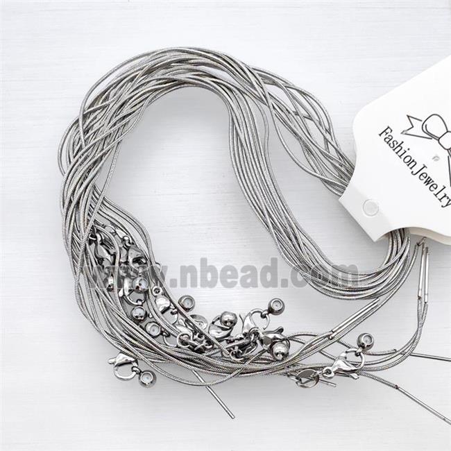 Raw Stainless Steel Snake Necklace Chain