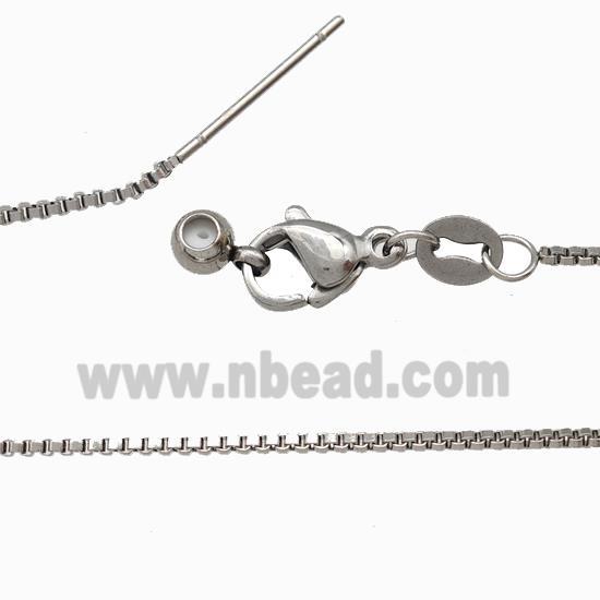 Raw Stainless Steel Necklace Box Chain