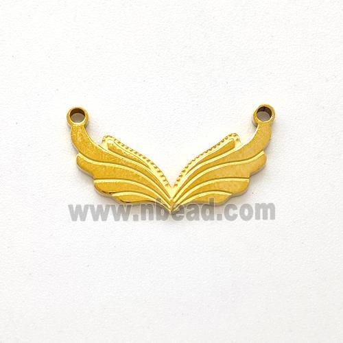 Stainless Steel Angel Wings Pendant 2loops Gold Plated