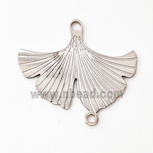 Raw Stainless Steel Ginkgo Leaf Connector